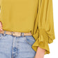Vince Camuto Blusa feminina com manga sino, verde, tamanho grande