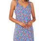 Vestido feminino Vince Camuto estampado com fenda e sem mangas, azul, tamanho médio