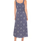 Vestido midi sem mangas estampado feminino Vince Camuto, azul, tamanho médio