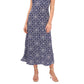 Vestido midi sem mangas estampado feminino Vince Camuto, azul, tamanho extragrande