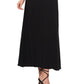 Vestido longo feminino Vince Camuto com alças franzidas e decote em V, preto