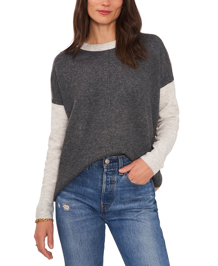 Suéter Vince Camuto Colorblock Feminino Cinza Tamanho P