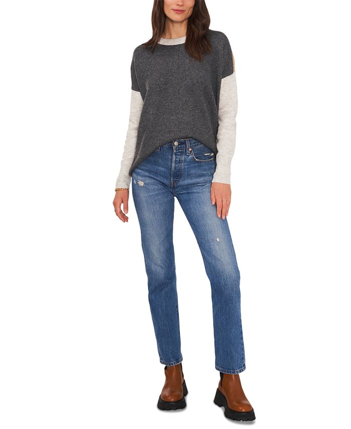 Suéter Vince Camuto Colorblock Feminino Cinza Tamanho P