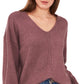 Suéter feminino Vince Camuto com costura aconchegante, roxo, tamanho médio