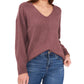 Suéter feminino Vince Camuto com costura aconchegante, roxo, tamanho médio