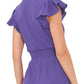 Vestido feminino Vince Camuto com babados e cintura franzida, roxo, tamanho pequeno