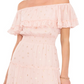 Vestido feminino Vince Camuto com decote em camadas e ombros de fora, rosa, tamanho extragrande