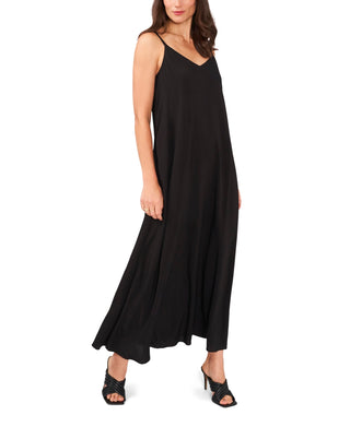 Vince Camuto Women's V Neck Challis Slipdress Black Size Large