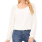 Blusa CeCe Feminina Crinkle Clip Dot Branca Tamanho Médio