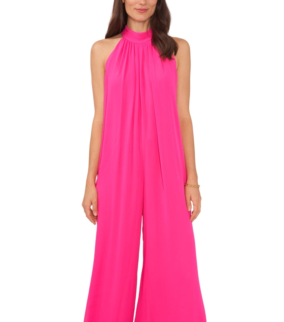 Macacão feminino Vince Camuto com alças largas e pernas largas, rosa, tamanho XX-S