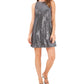 Vestido feminino Vince Camuto sem mangas com lantejoulas, cinza, tamanho médio