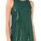 Vestido feminino Vince Camuto sem mangas com lantejoulas, verde, tamanho pequeno