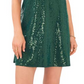 Vestido feminino Vince Camuto sem mangas com lantejoulas, verde, tamanho pequeno