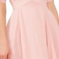 1.STATE Vestido feminino com manga bolha e decote em V rosa