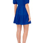 Minivestido feminino CeCe com babados em camadas, azul, tamanho médio