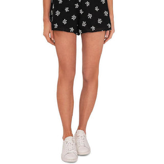 CeCe Women's Floral Embroidered Shorts Black Size Medium