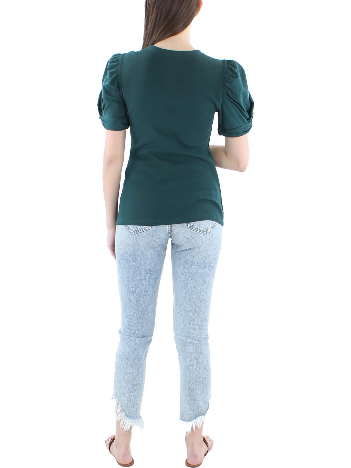 1.STATE Camiseta feminina de manga bufante em pinho ponderosa, tamanho médio