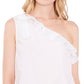 Blusa feminina Riley &amp; Rae com laço e um ombro, branca, tamanho pequeno