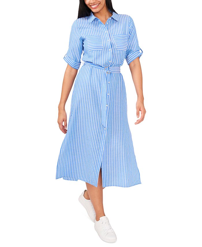 Vestido longo com cinto feminino Riley &amp; Rae, azul, tamanho extragrande