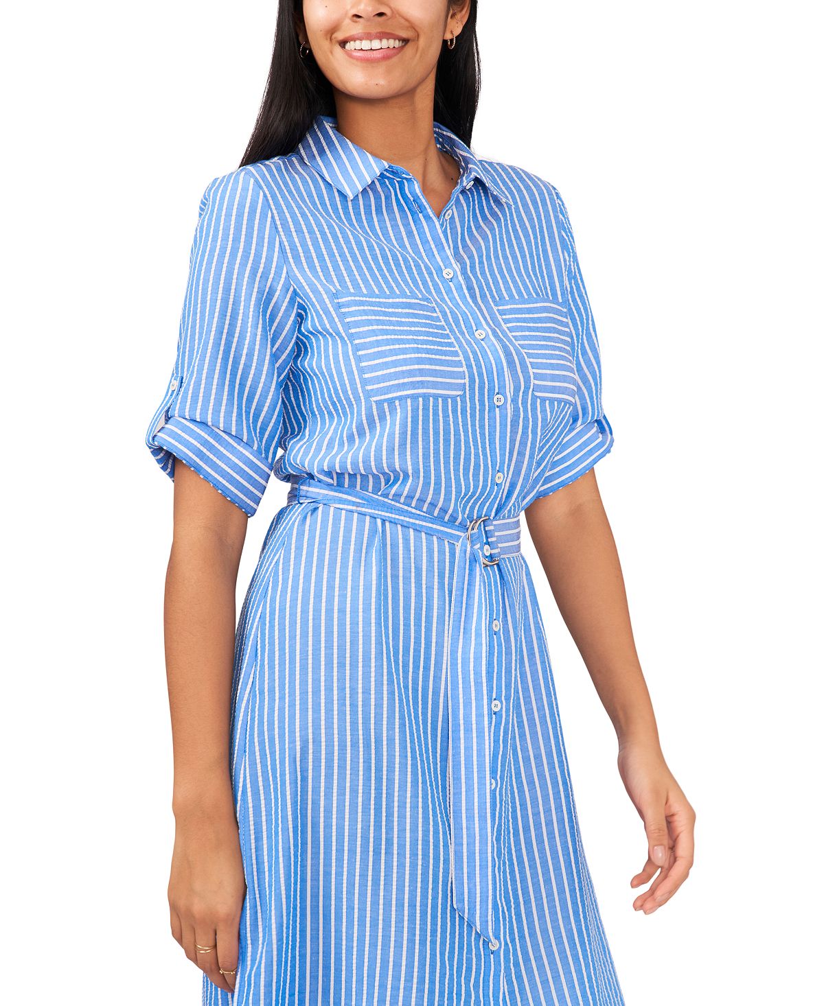 Vestido longo com cinto feminino Riley &amp; Rae, azul, tamanho extragrande