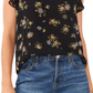 1. STATE Top de chiffon com decote em V e mangas esvoaçantes em estilo vintage Garden, tamanho XS