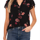 Blusa feminina CeCe com estampa e mangas bufantes, tamanho P