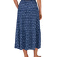 Saia longa estampada feminina Riley &amp; Rae, azul, tamanho grande