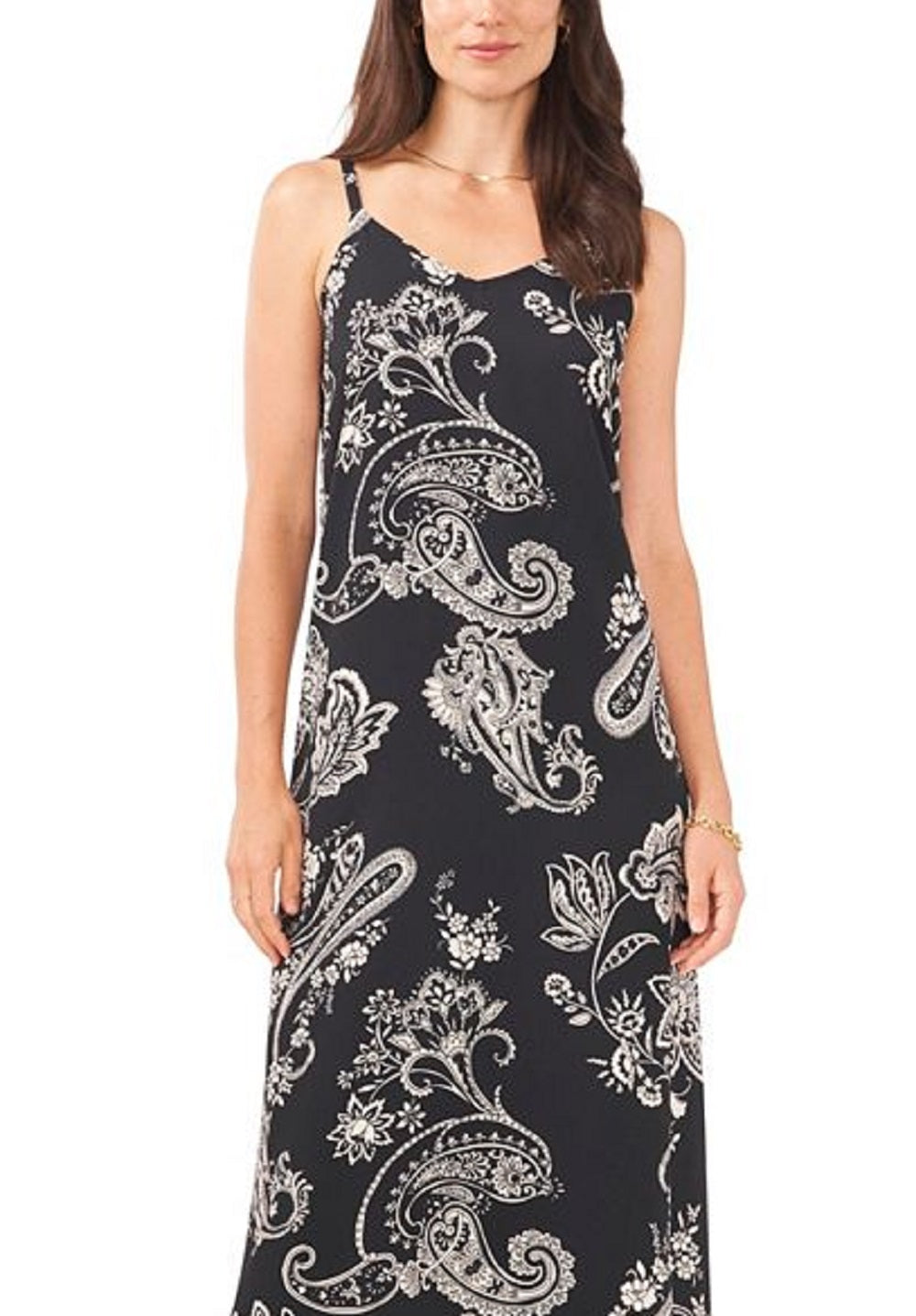 Vestido longo feminino Vince Camuto cinza tamanho extragrande