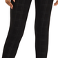 Calça xadrez tonal feminina Vince Camuto, preta, tamanho extragrande