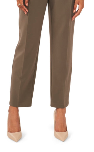 Calça feminina Vince Camuto com pregas e perna reta, verde, tamanho 12