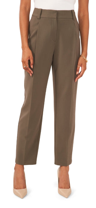 Calça feminina Vince Camuto plissada com perna reta, verde, tamanho 8