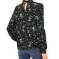 Blusa CeCe Feminina com Decote Amarrado, Preta, Tamanho Pequeno