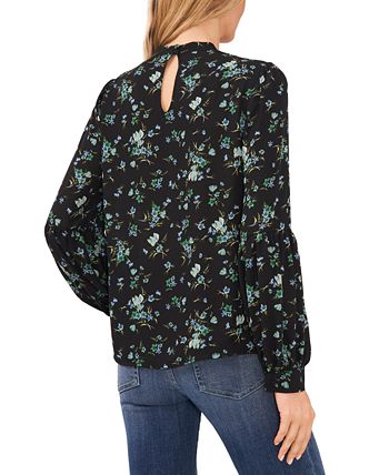 Blusa CeCe Feminina com Decote Amarrado, Preta, Tamanho Pequeno