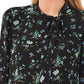 Blusa CeCe Feminina com Decote Amarrado, Preta, Tamanho Pequeno