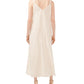 Vestido longo sem mangas com listras metálicas femininas Vince Camuto, branco, tamanho pequeno