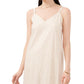 Vestido longo sem mangas com listras metálicas femininas Vince Camuto, branco, tamanho pequeno