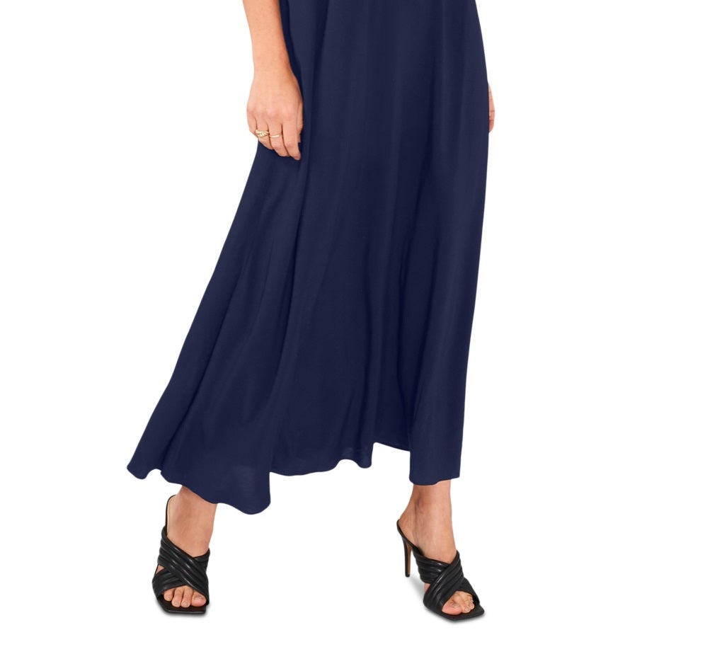 Vestido Challis sem mangas com decote em V Vince Camuto feminino azul