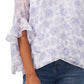 Blusa feminina Vince Camuto com estampa floral e mangas bufantes, branca, tamanho extragrande