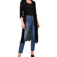 Vince Camuto Duster Feminino Open Stitch Preto Tamanho Grande