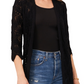 Vince Camuto Duster Feminino Open Stitch Preto Tamanho Grande