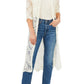 Vince Camuto Duster Feminino Open Stitch Branco Tamanho Pequeno