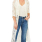Vince Camuto Duster Feminino Open Stitch Branco Tamanho Pequeno
