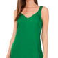Vestido midi sem mangas Challis com decote em V feminino Vince Camuto, verde, tamanho médio