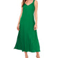 Vestido midi Challis sem mangas com decote em V feminino Vince Camuto, verde, tamanho pequeno