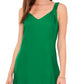 Vestido midi sem mangas Challis com decote em V feminino Vince Camuto, verde, tamanho XX-S