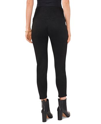 Leggings femininas Vince Camuto com cós largo, pretas, tamanho pequeno