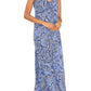Vestido longo feminino Vince Camuto com estampa paisley azul, tamanho grande