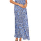Vestido longo feminino Vince Camuto com estampa paisley azul, tamanho grande