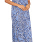 Vestido longo feminino Vince Camuto com estampa paisley azul, tamanho extragrande