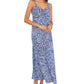 Vestido longo feminino com estampa paisley da Vince Camuto, azul